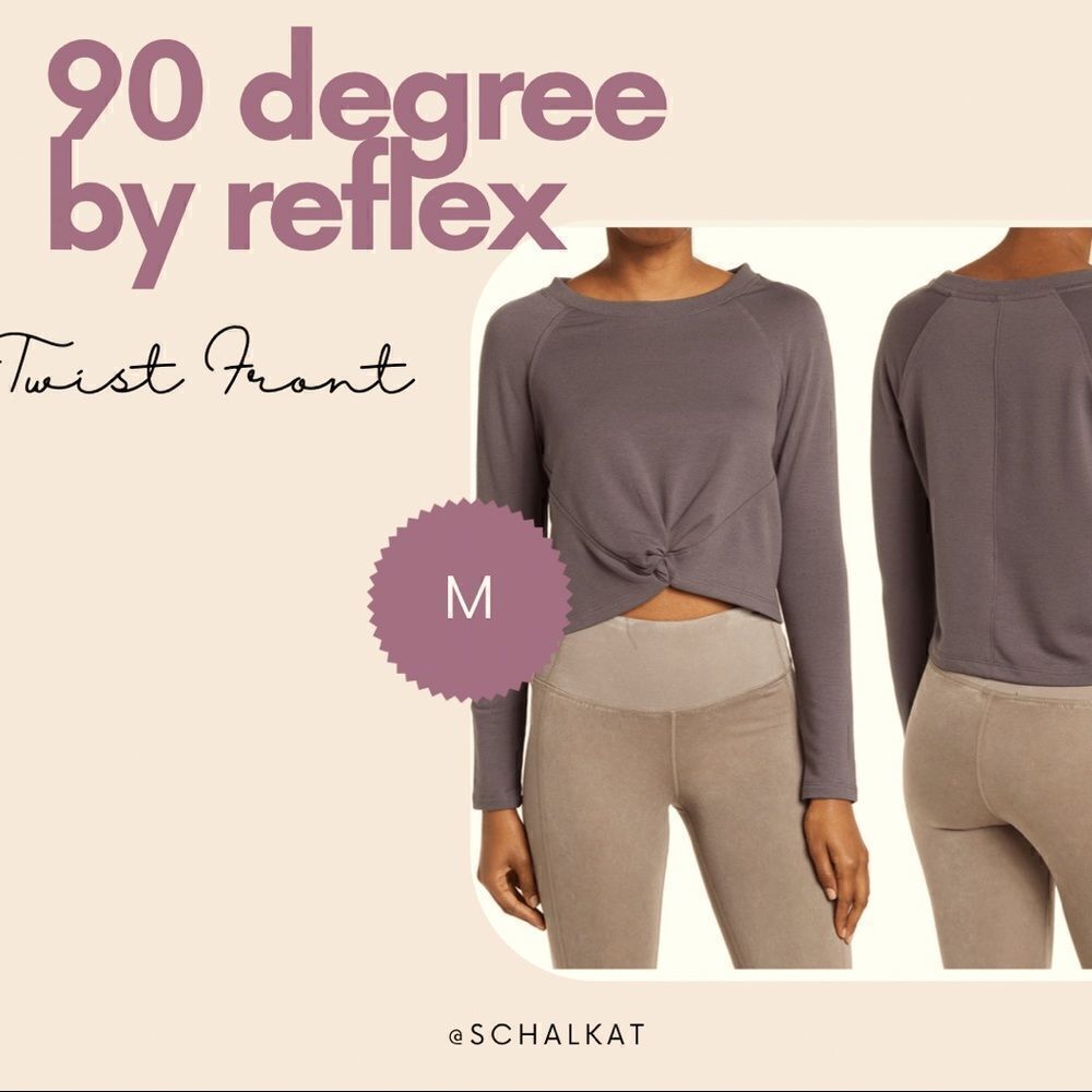 NWT 90’Degree By Reflex, Yoga, Workout, Casual High/Low Top, Twist Tie Front